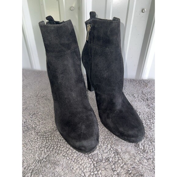 Sam Edelman Siana Boots Womens Sz 10 Black Suede Heeled Zipper Booties - Picture 11 of 11
